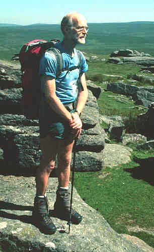The Composer in his element — at Great Mis Tor, Dartmoor, south-west England, July 1999. Photo by Antony Galton.